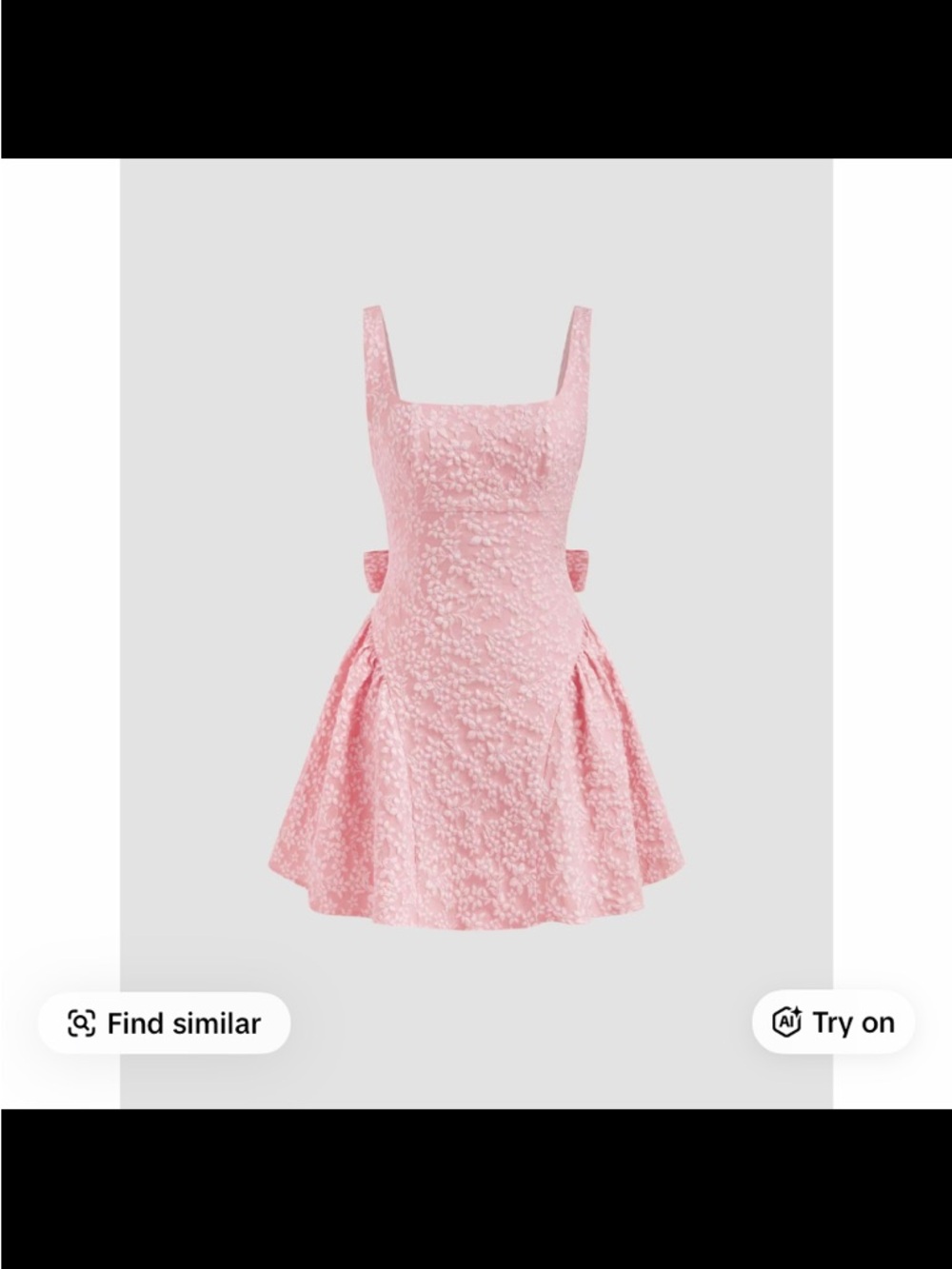 Womens Pink Floral Bow Dress